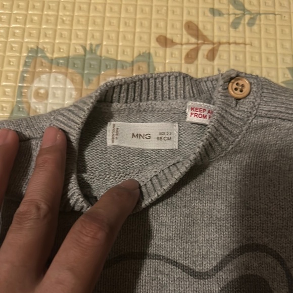Mango Gray Koala Sweater with Button Detail - Picture 2 of 2